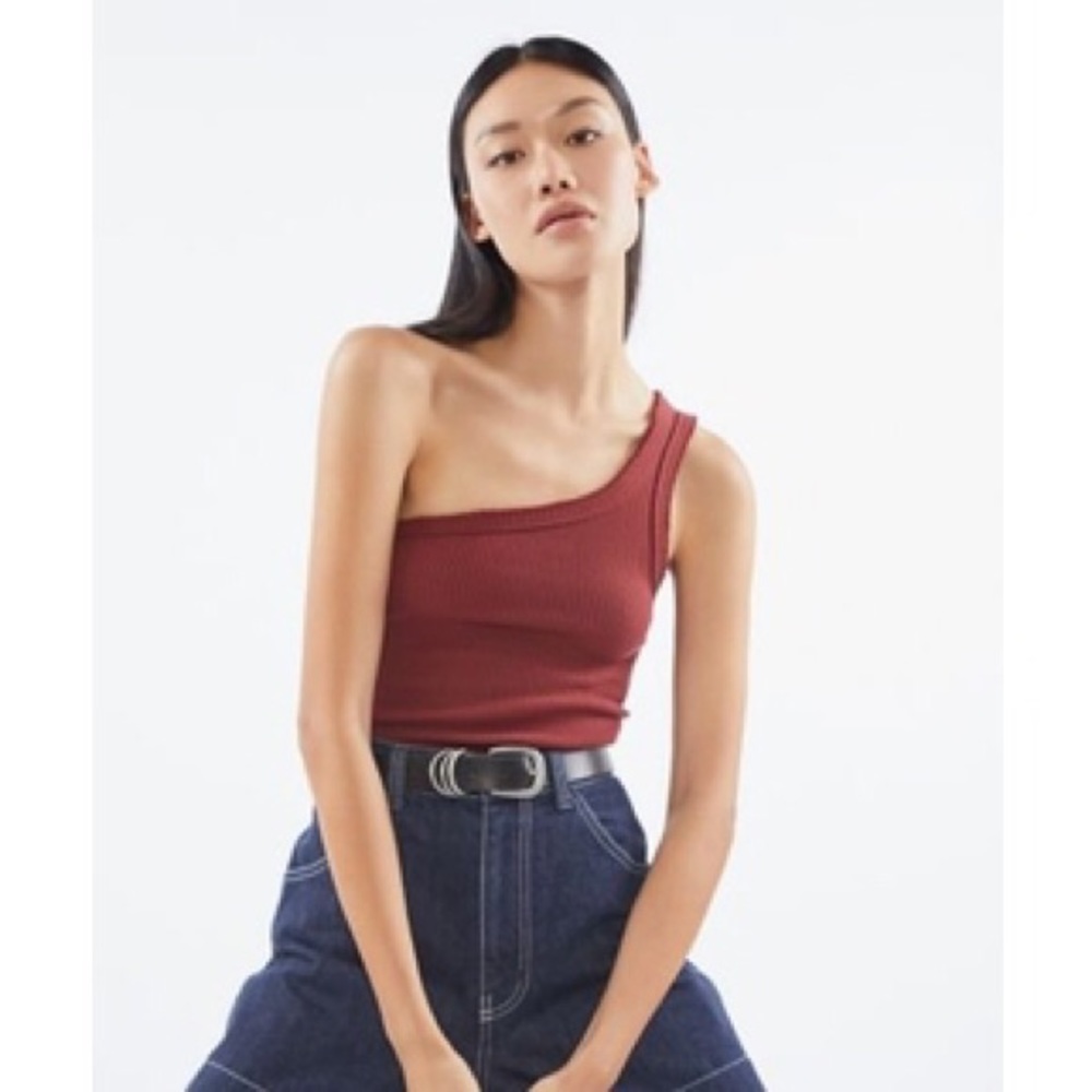 Urban Outfitters Maroon One Shoulder Top